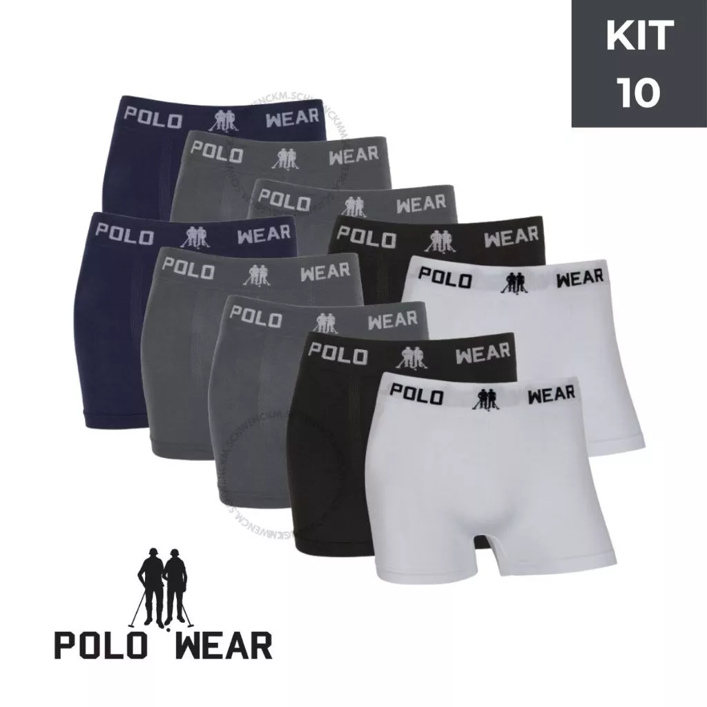 Kit 10 Cuecas Boxer Polo Wear Masculina Microfibra Sem Costura Leve Elástico. Compre no nosso crediário próprio, o MascateCred, o crediário que você faz. E os nossos parceiro te entrega Shopee, Mercado Livre, Amazin, Magalu e outros