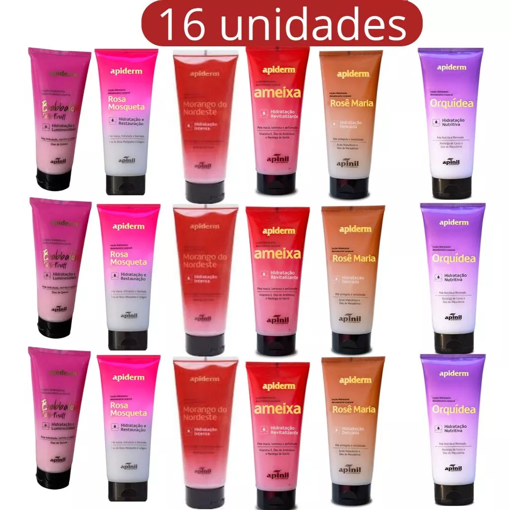 Kit 16 Unidades de Hidaratante Corporal Apiderm Apinil, compre da DX Promotor de Vendas Portfólio VF Gestão, no nosso crediário próprio, MascateCred