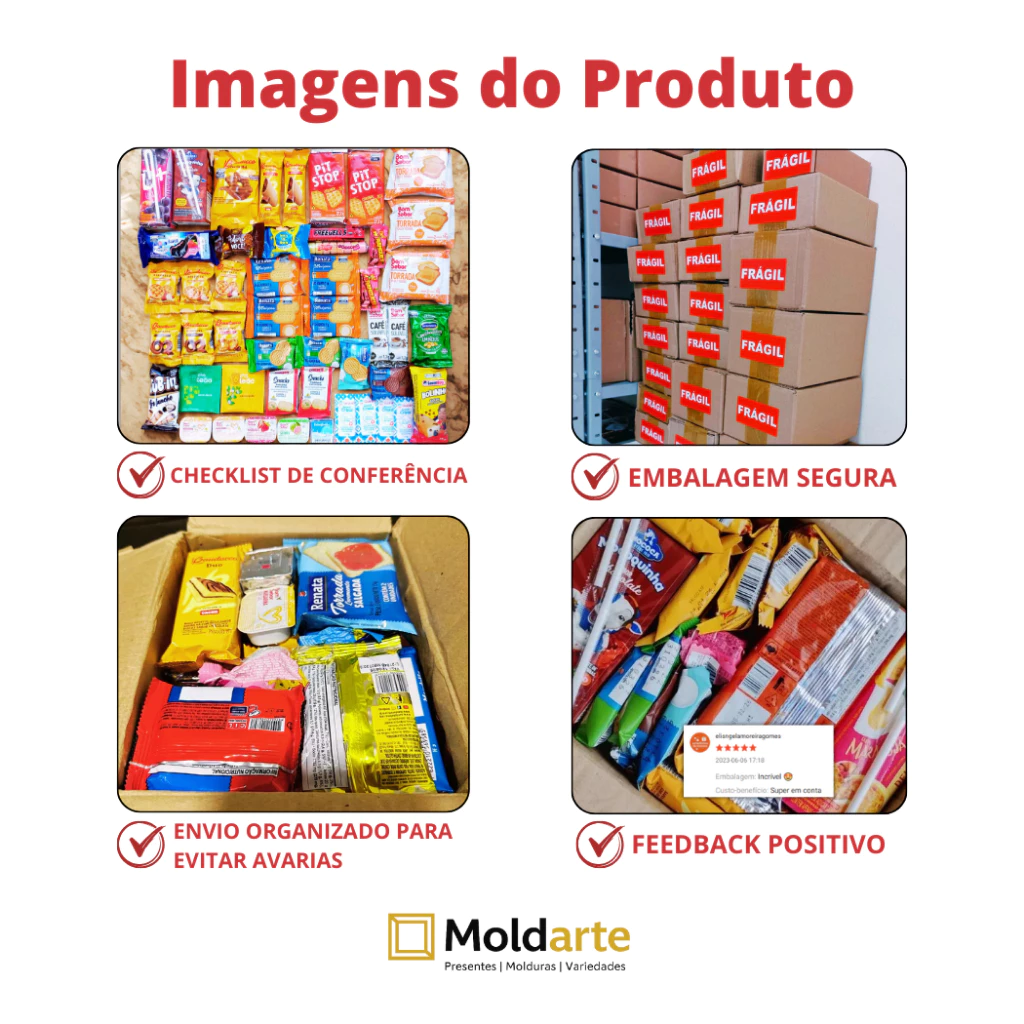 Kit 50 Itens Café da Manhã Para Montar Cestas e Presentear Aniversário, Natal e Datas Especiais, exclusivamente para você que é Revendedora VFG-SN