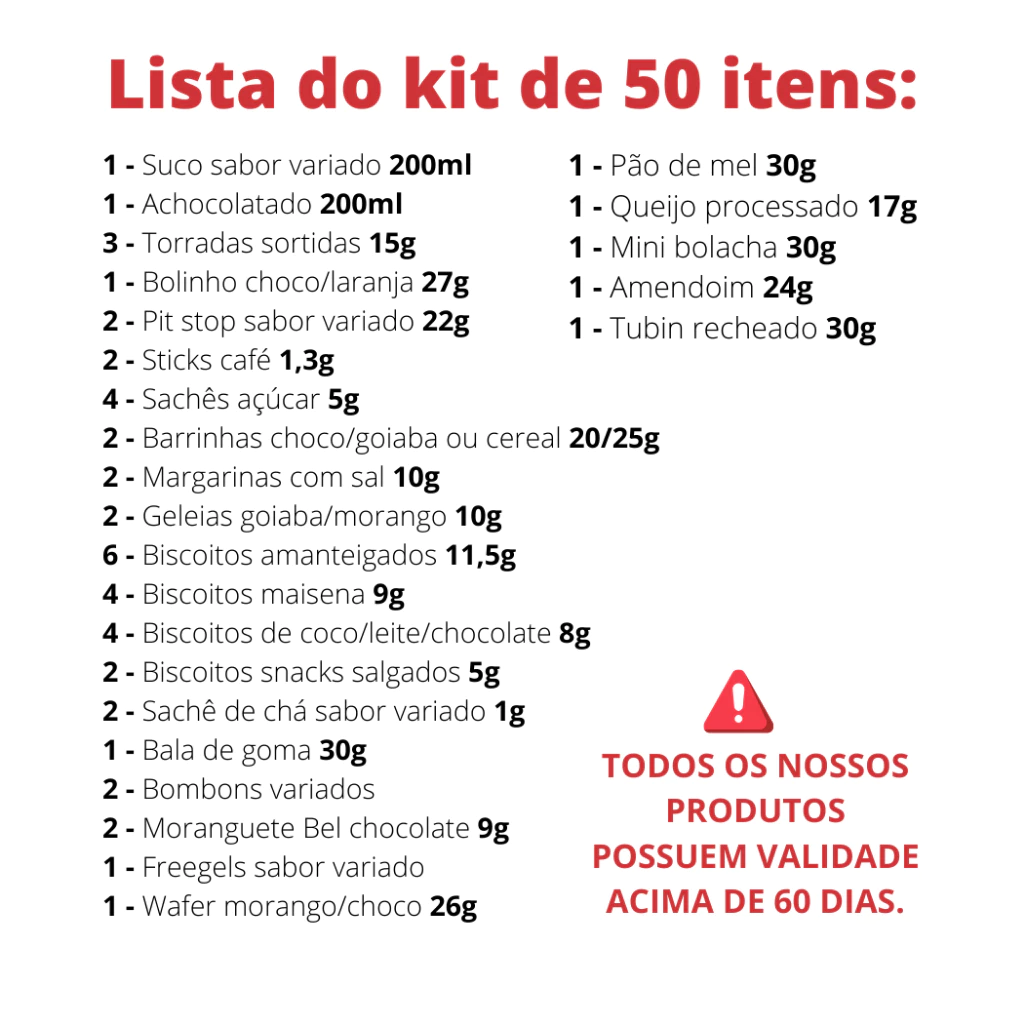 Kit 50 Itens Café da Manhã Para Montar Cestas e Presentear Aniversário, Natal e Datas Especiais - Imagem 4