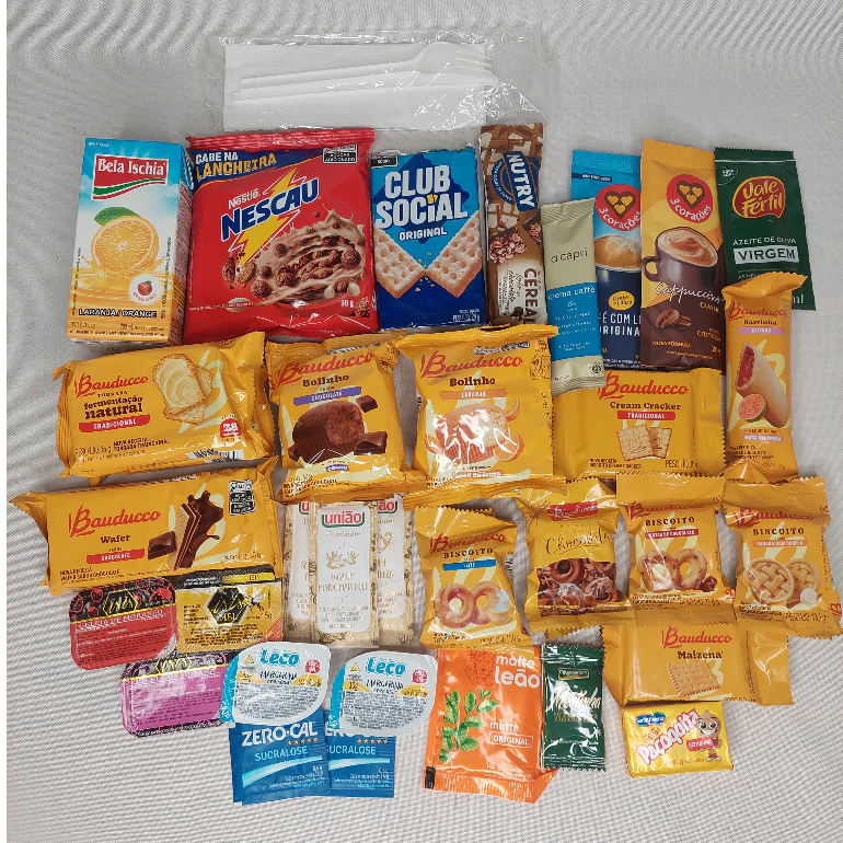 Kit Cesta Café da Manhã com 30 - 35 e 40 itens, venha ser uma de nossas revendedoras e tenha vantagens. PortfólioVFG-SN