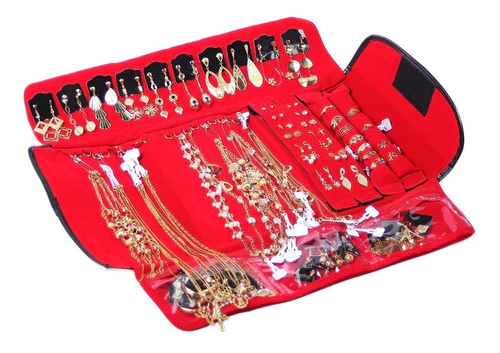 Kit Semijoia com 97 Pçs Folheadas a ouro18k e prata 925 + Mostruário para Revender REVENDA