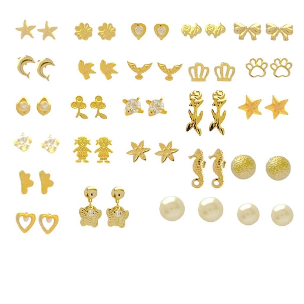 Kit Semijoia com 97 Pçs Folheadas a ouro18k e prata 925 + Mostruário para Revender REVENDA