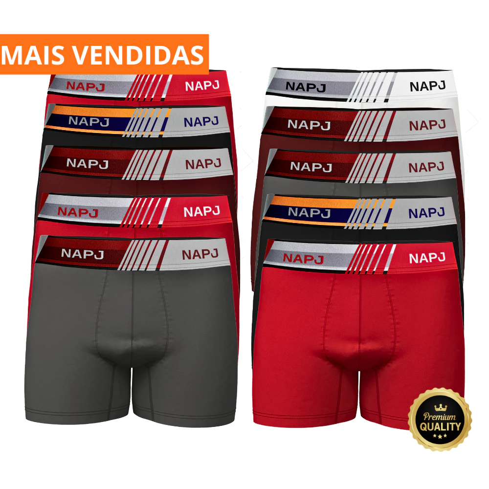 Kit com 10 cueca masculino Boxer Microfibra adulto original NAPJ,venha ser uma de nossas revendedoras, do portfólio vf gestão, atrvés do nosso crediário próprio MascateCred, sem consltas ao SPC ou SERASA.