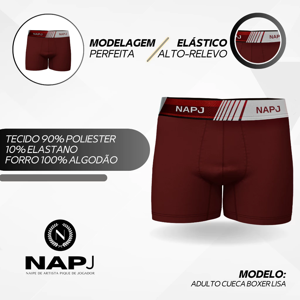 Kit com 10 a 44 cueca masculino Boxer Microfibra adulto original NAPJ - Imagem 6