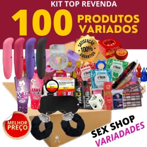 Kit 100 Produtos Sex Shop Com Vibrador Ponto G e Algema, faça uma grana extra comprando nossos produtos eróticos de sex shop, do Portfólio VFG-SN